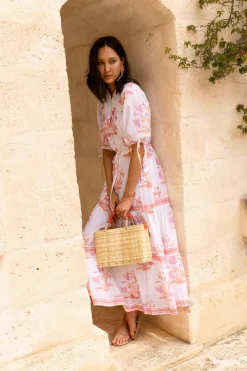 Oliphant Cinched Pintuck Maxi- Ostuni Coral