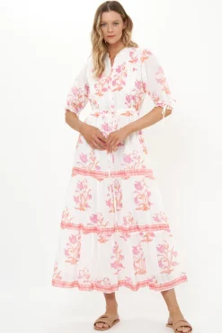 Oliphant Cinched Pintuck Maxi- Ostuni Coral