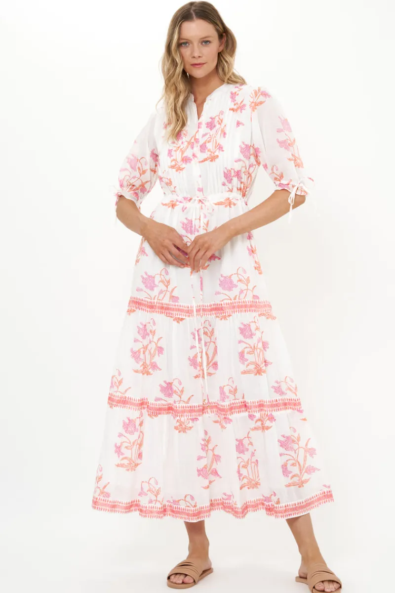 Oliphant Cinched Pintuck Maxi- Ostuni Coral
