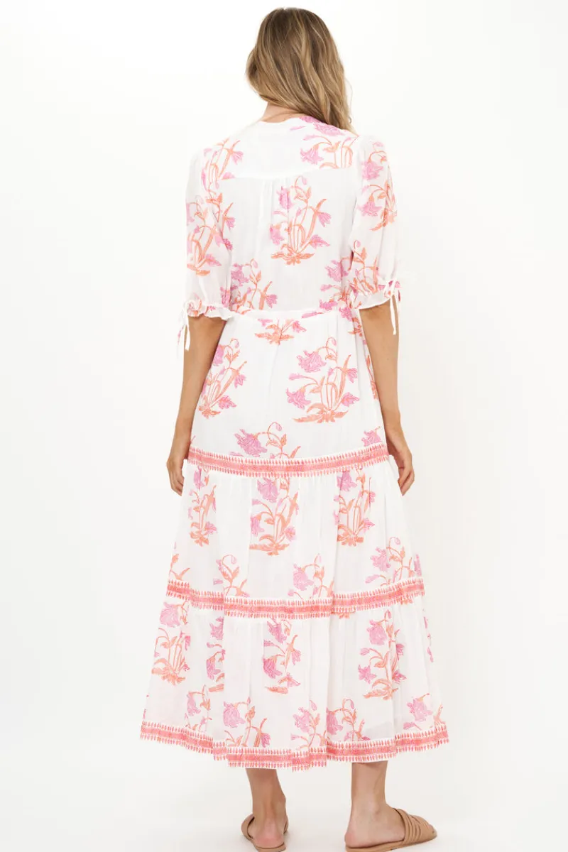 Oliphant Cinched Pintuck Maxi- Ostuni Coral