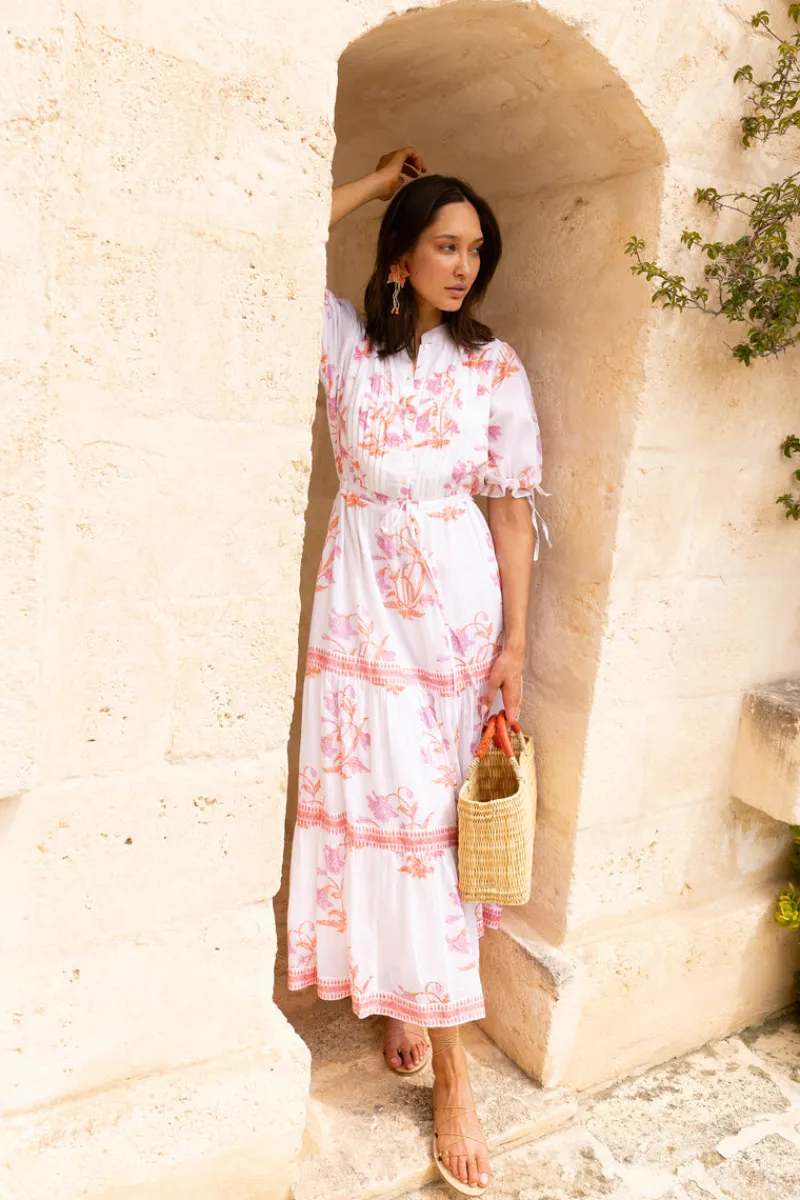 Oliphant Cinched Pintuck Maxi- Ostuni Coral