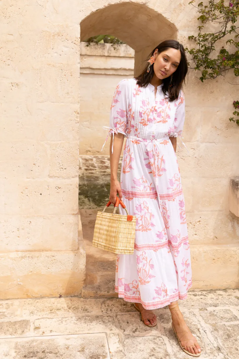 Oliphant Cinched Pintuck Maxi- Ostuni Coral