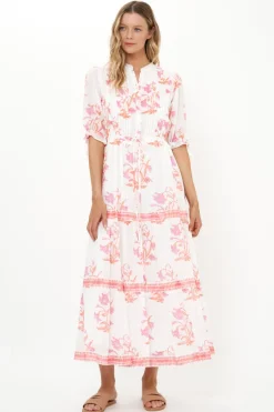 Oliphant Cinched Pintuck Maxi- Ostuni Coral