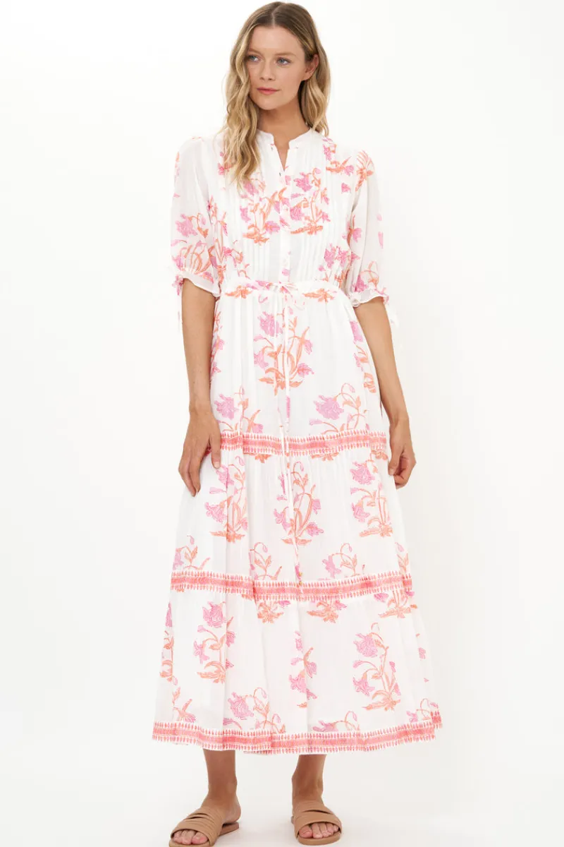 Oliphant Cinched Pintuck Maxi- Ostuni Coral