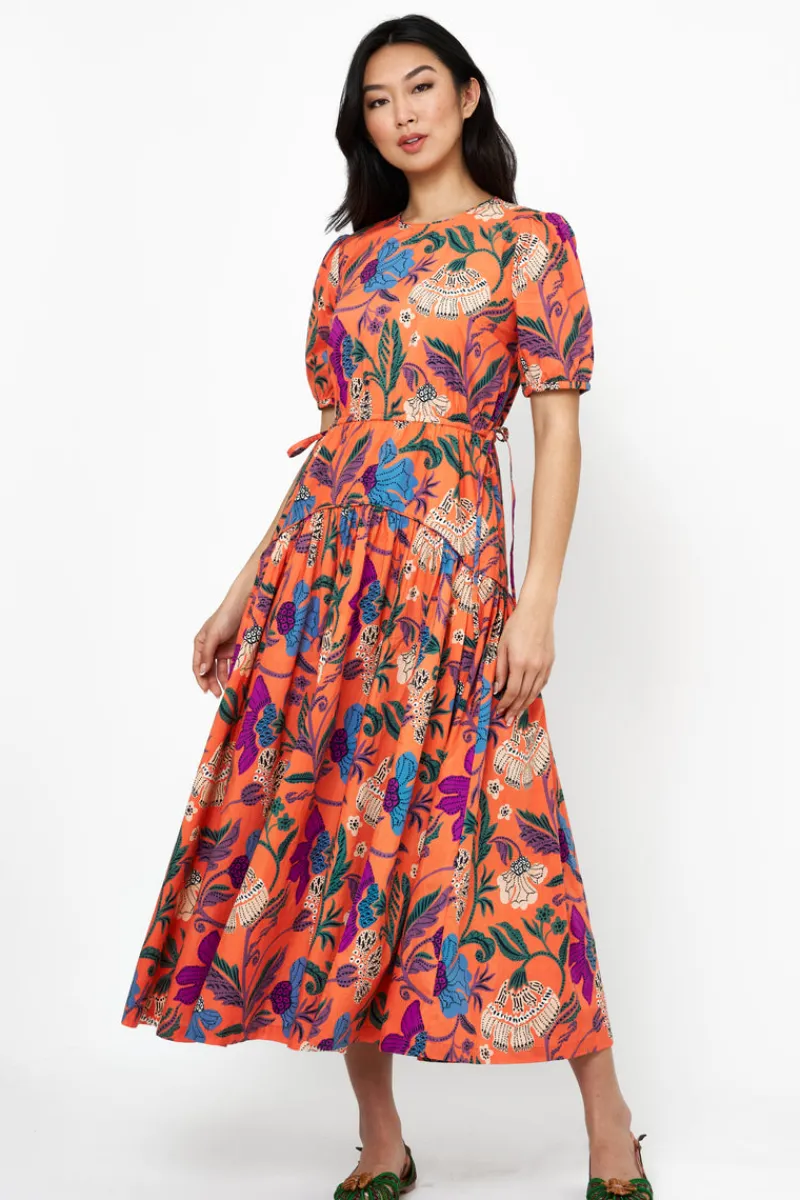 Oliphant Cinched Waist Puff Maxi- Turin Red