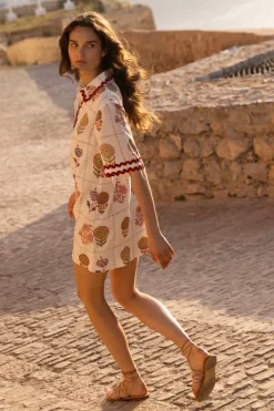 Oliphant Collared Shirt Dress Mini- Taormina Cream