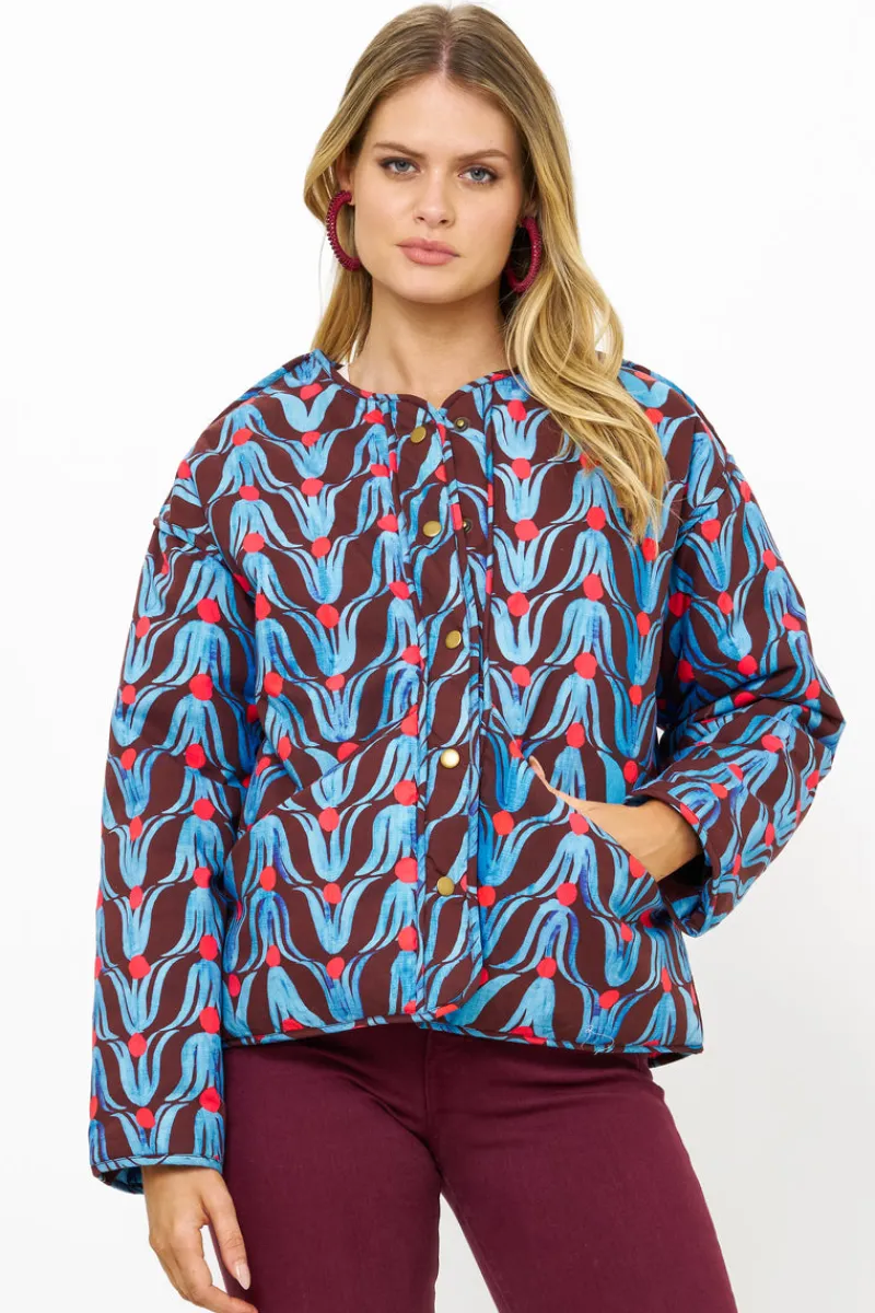 Oliphant Crewneck Puffer- Tulip Red