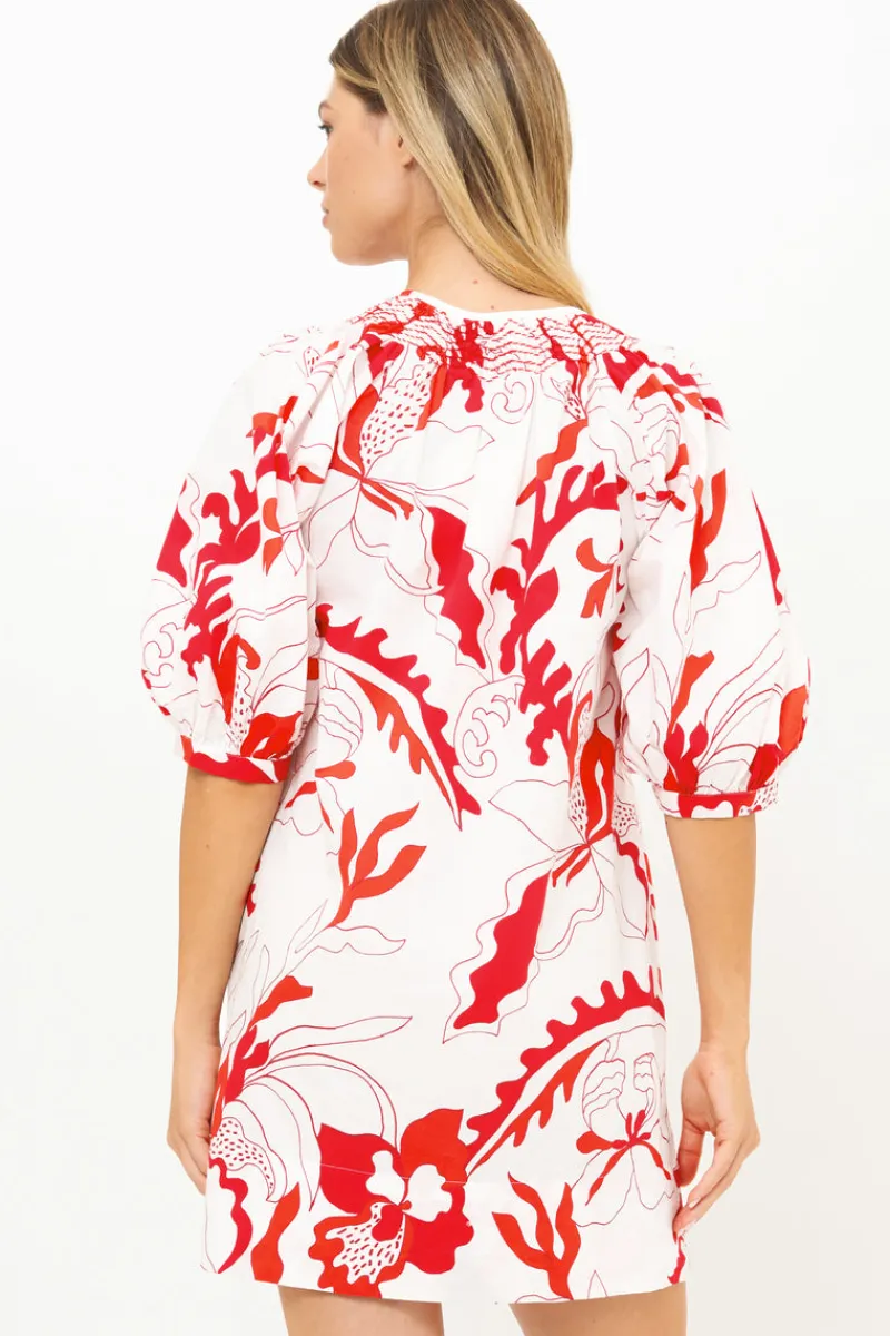 Oliphant Embroidered Button Mini- Orchid Red
