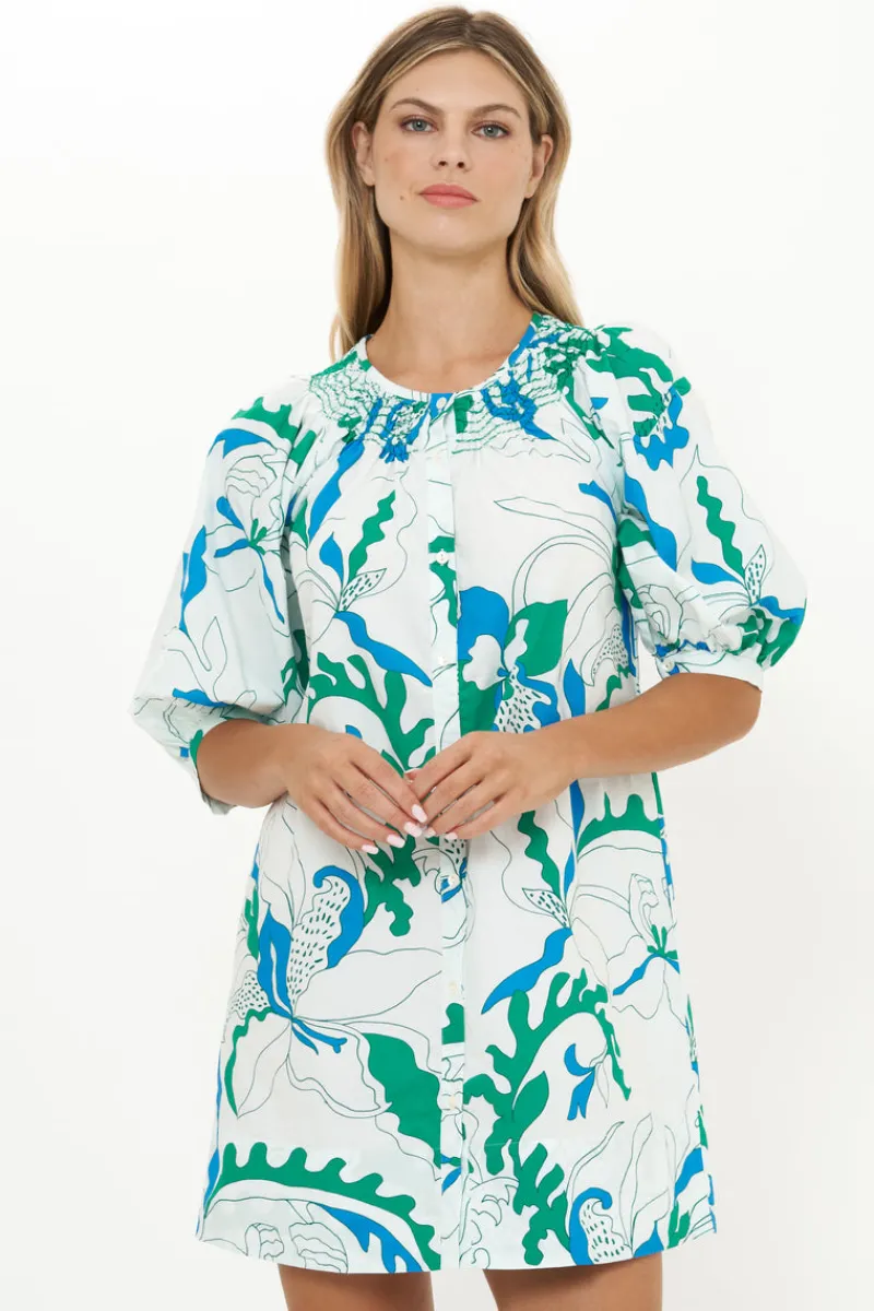 Oliphant Embroidered Button Mini- Orchid Green