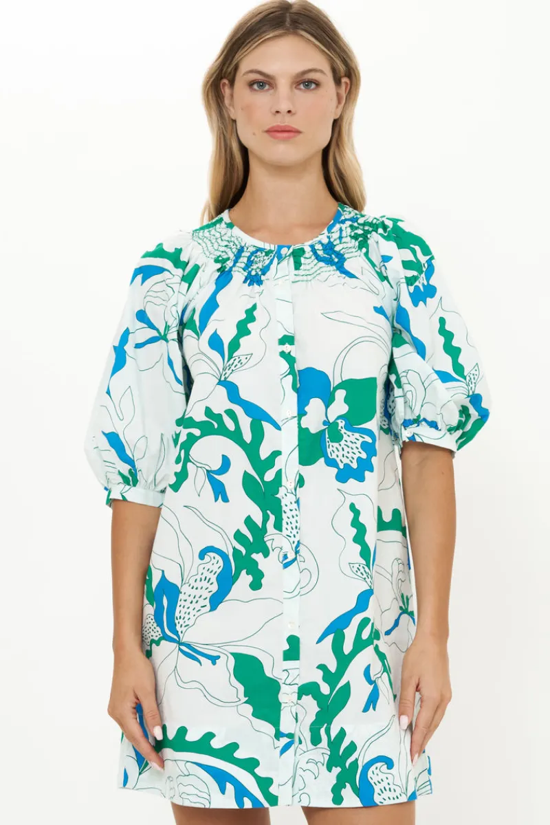 Oliphant Embroidered Button Mini- Orchid Green
