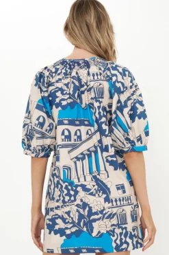 Oliphant Embroidered Button Mini- Roma Blue