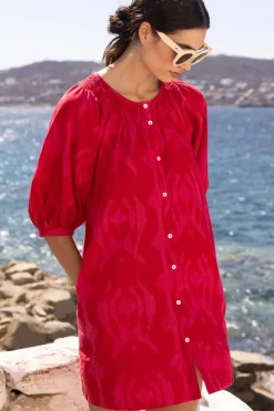 Oliphant Embroidered Button Mini- Tashkent Red