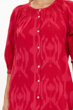 Oliphant Embroidered Button Mini- Tashkent Red