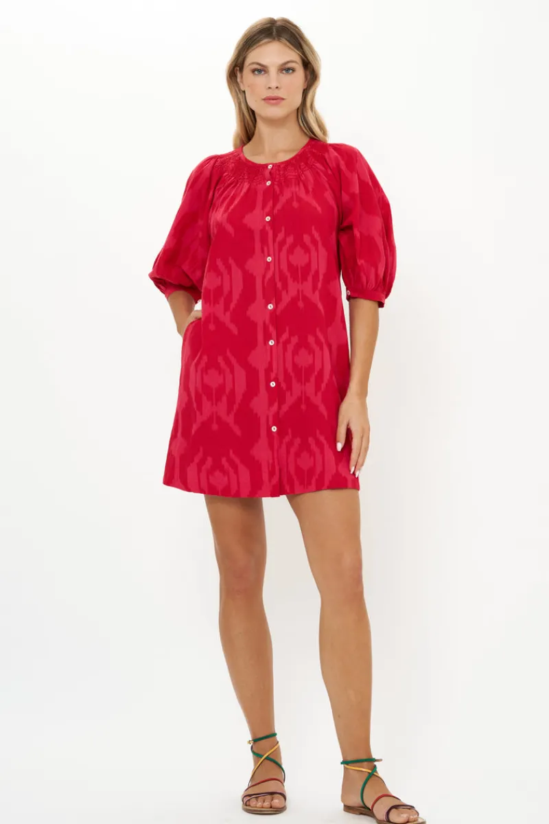 Oliphant Embroidered Button Mini- Tashkent Red