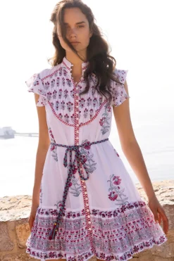 Oliphant Flirty High Neck Button Mini- Napa Red