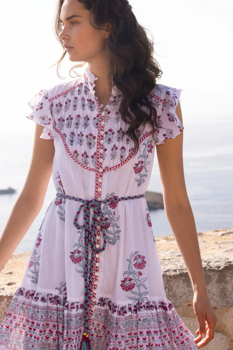 Oliphant Flirty High Neck Button Mini- Napa Red