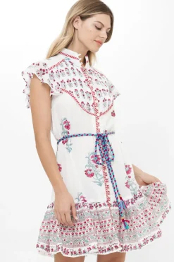Oliphant Flirty High Neck Button Mini- Napa Red
