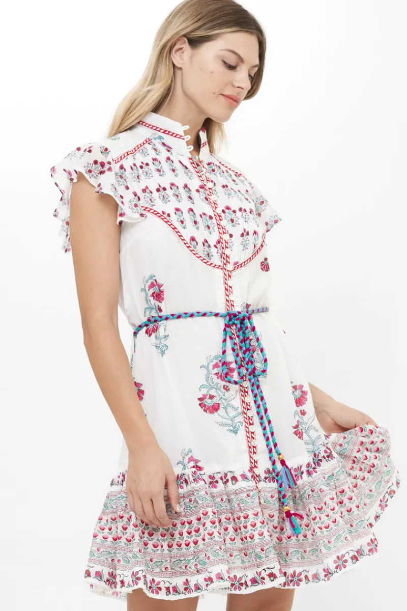 Oliphant Flirty High Neck Button Mini- Napa Red