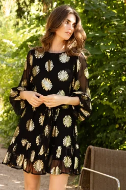 Oliphant Flirty Short Dress- Peony Black