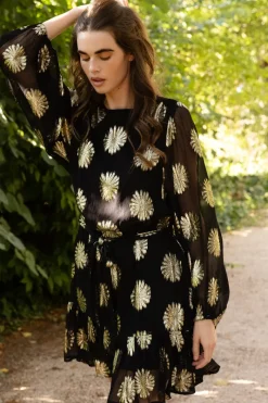 Oliphant Flirty Short Dress- Peony Black