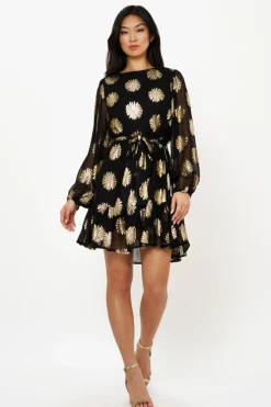 Oliphant Flirty Short Dress- Peony Black