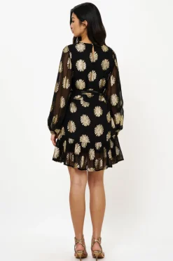 Oliphant Flirty Short Dress- Peony Black