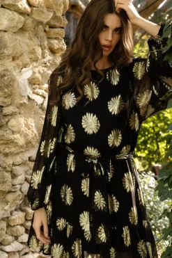Oliphant Flirty Short Dress- Peony Black