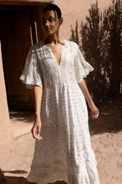 Oliphant Flirty V-Neck Maxi- Juniper Olive