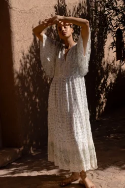Oliphant Flirty V-Neck Maxi- Juniper Olive