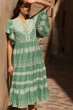 Oliphant Flirty V-Neck Maxi- Soleil Sage