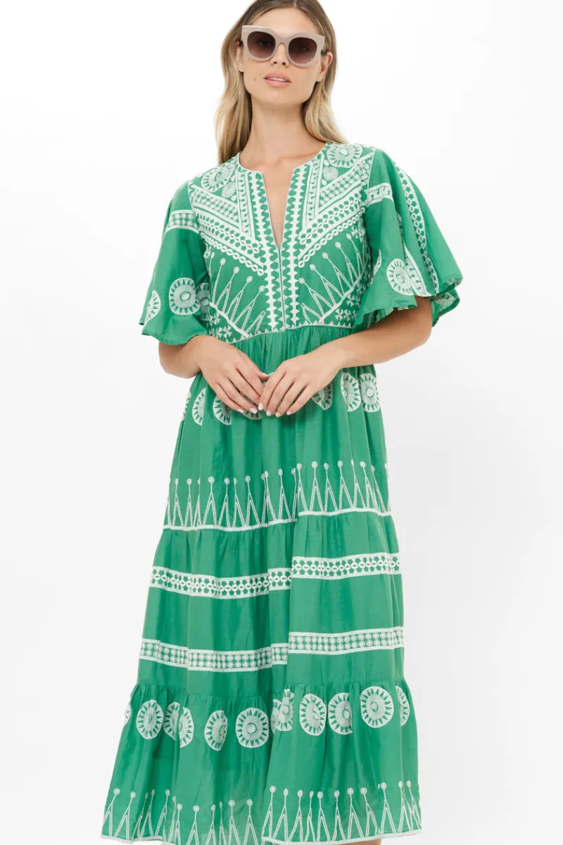 Oliphant Flirty V-Neck Maxi- Soleil Sage