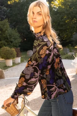 Oliphant High Neck Blouse- Turin Peri