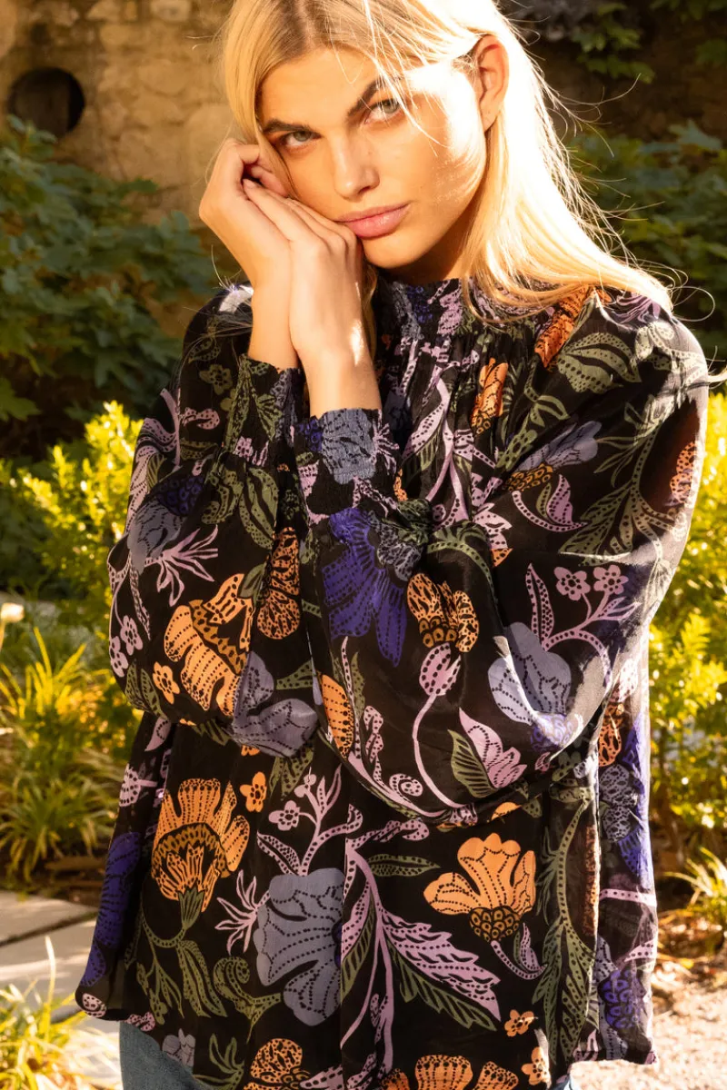Oliphant High Neck Blouse- Turin Peri
