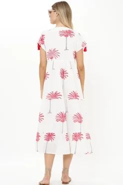Oliphant Kaftan Midi- Canary Coral
