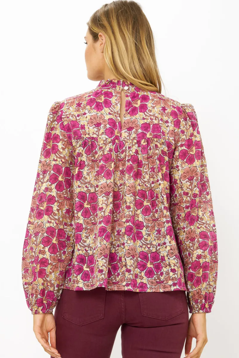 Oliphant Long Sleeve Pintuck Blouse- Matera Pink