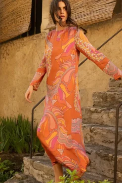 Oliphant Long Sleeve Shift Maxi- Arabia Toffee