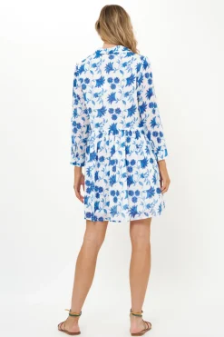 Oliphant Long Sleeve Shirt Dress Mini- Marion Blue