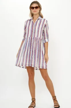 Oliphant Long Sleeve Shirt Dress Mini- Haveli Peri