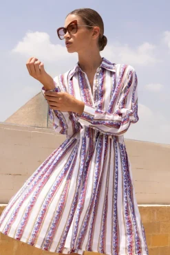 Oliphant Long Sleeve Shirt Dress Mini- Haveli Peri