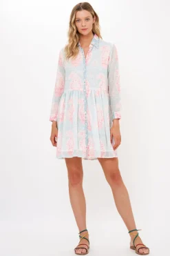 Oliphant Long Sleeve Shirt Dress Mini- Samode Green