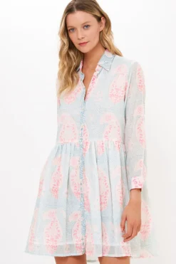 Oliphant Long Sleeve Shirt Dress Mini- Samode Green