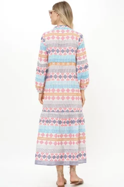 Oliphant Long Sleeve Yoke Maxi- Casablanca Multi