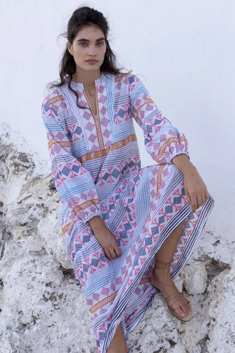 Oliphant Long Sleeve Yoke Maxi- Casablanca Multi
