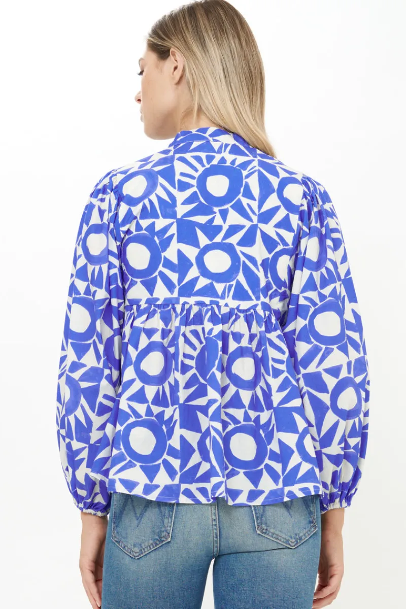 Oliphant Mandarin Balloon Top- Eclipse Blue