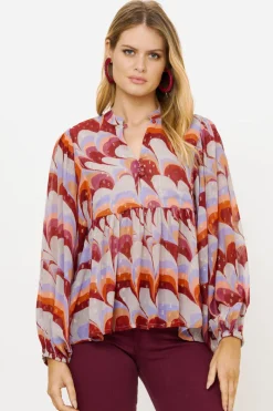 Oliphant Mandarin Balloon Top- Venice Cognac