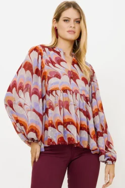 Oliphant Mandarin Balloon Top- Venice Cognac