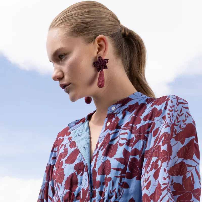 Oliphant Marbella Earrings- Wine