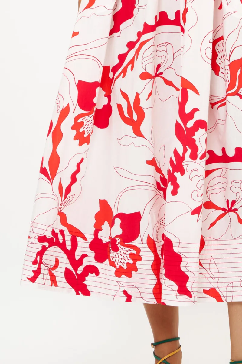 Oliphant One Shoulder Ruffle Maxi- Orchid Red