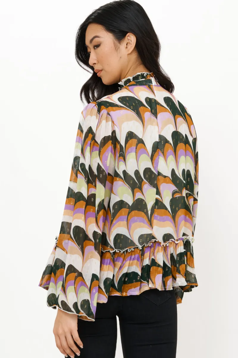 Oliphant Peplum Blouse- Venice Lime