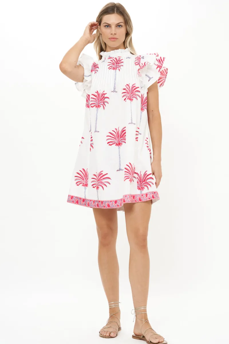 Oliphant Pintuck Ruffle Mini- Canary Coral